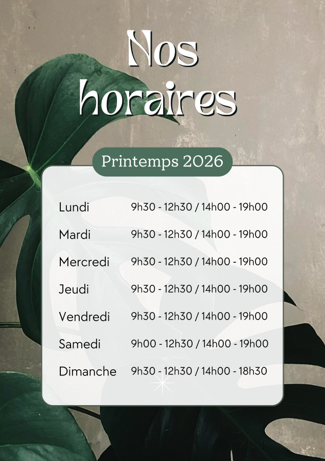 Horaires printemps 2026